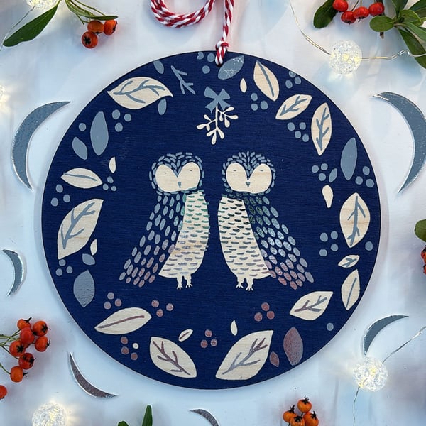 Image of Dazzling Owls & Mistletoe