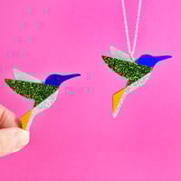Image 2 of Sparkly Hummingbird Brooch or Necklace