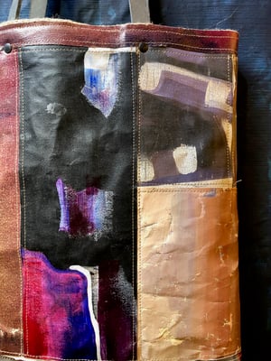 Image of one of a kind painting bag - plum