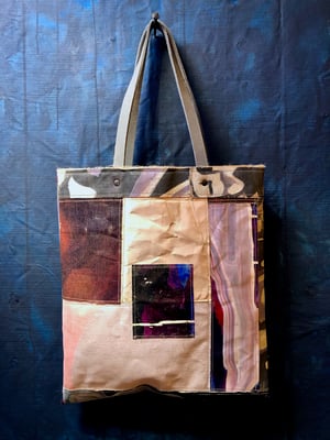 Image of one of a kind painting bag - plum