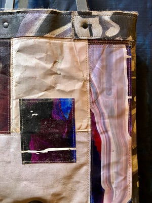 Image of one of a kind painting bag - plum