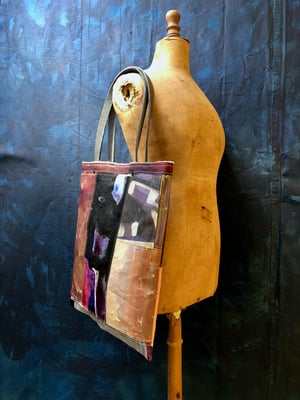 Image of one of a kind painting bag - plum