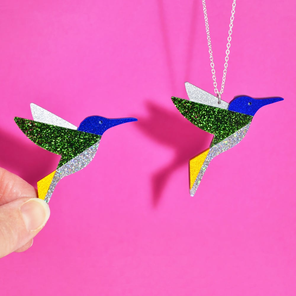 Image of Sparkly Hummingbird Brooch or Necklace