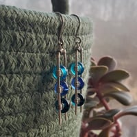Image 3 of Lampwork Arches Earrings, Blue Gradient
