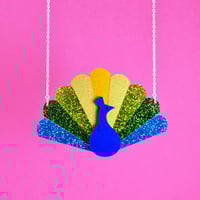 Image 3 of Sparkly Peacock Brooch or Necklace