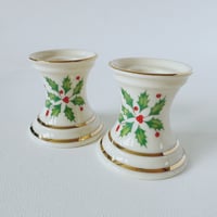 Image 1 of Vintage Holly Candlestick Holders