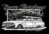 Image 2 of '63 Falcon Wagon B&W holiday T-shirt