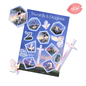 Image of Planche de stickers | Dragons & swords