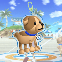 wii dog acrylic keychain