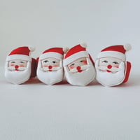 Image 2 of Vintage Satin Santa Napkin Rings