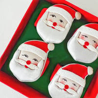 Image 1 of Vintage Satin Santa Napkin Rings