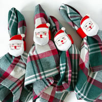 Image 4 of Vintage Satin Santa Napkin Rings