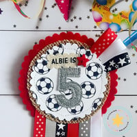 Image 1 of Football Theme Birthday Rosette