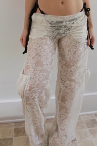 Image 3 of ♲ Almond Milk Lacy Lounge Pant - M 