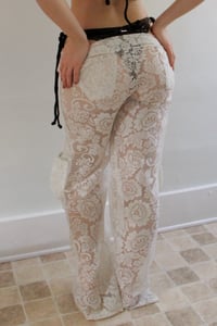 Image 2 of ♲ Almond Milk Lacy Lounge Pant - M 