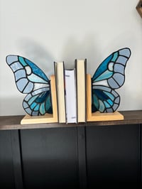 Image 3 of Winter blues butterfly bookends
