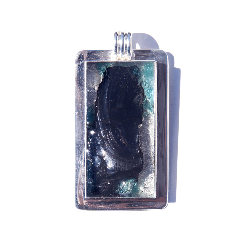 Image of RECT Silver Plated:  Elite Shungite/Apatite/Brazilian Quartz - 88