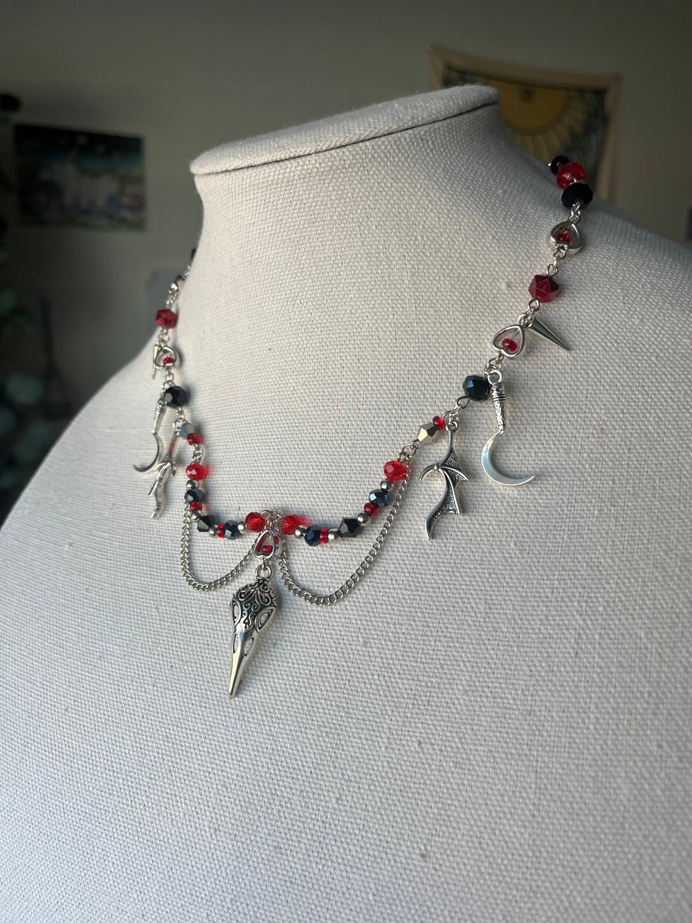 Image of Bird Skull Gothic Necklace 