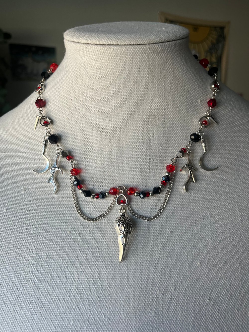 Image of Bird Skull Gothic Necklace 