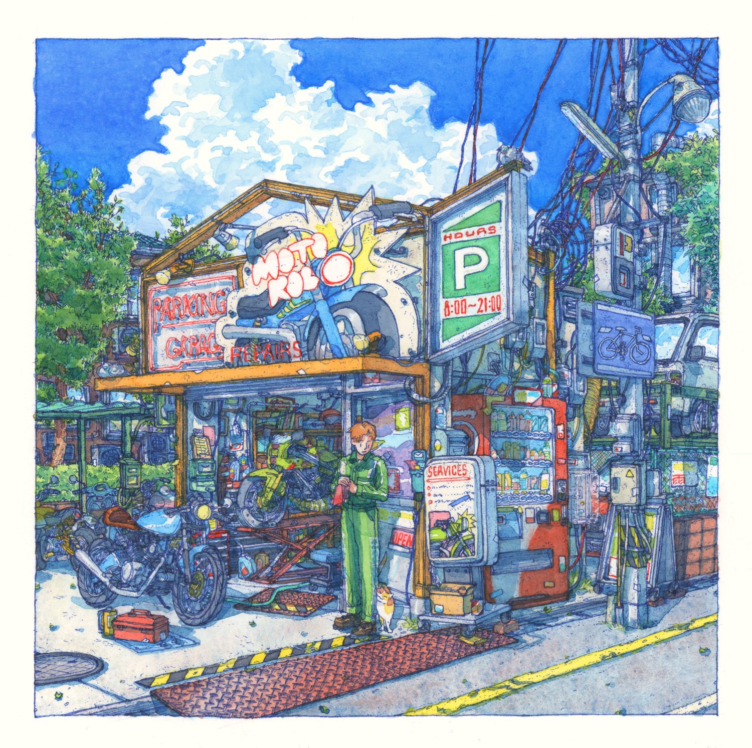 Moto Robo Auto Shop // print (2 sizes)