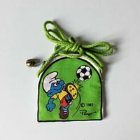 Image 1 of Porte monnaie Schtroumpf ballon foot stock neuf années 80