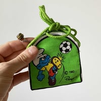 Image 3 of Porte monnaie Schtroumpf ballon foot stock neuf années 80