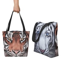 Image 2 of DOUBLE TROUBLE - ARTbyJEN Tiger Tote - FREE POSTAGE
