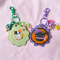 Image 1 of Cat embroidered keychains