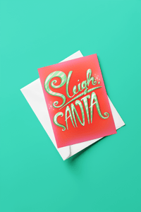 Image 3 of Sleigh Santa Card Set of 10