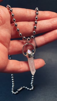 Image 1 of Aura Quartz Ball Chain Silver Necklace