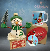 Image 1 of Green Beanie Snowman