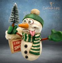 Image 2 of Green Beanie Snowman