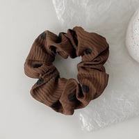 Image 5 of Ribbed Black Polka Dot Scrunchie