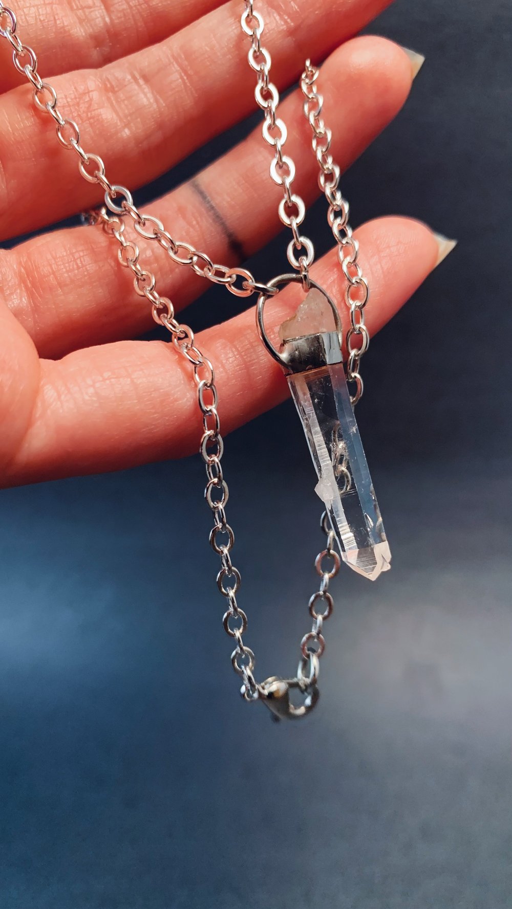 Image of Columbian Clear Quartz Silver Necklace