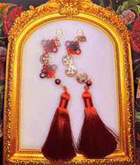 Image 2 of TORTOISE HERALD ACRYLIC & METAL EARRINGS (Single)