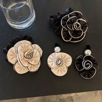 Image 2 of Fabric Rose Hair Tie or Hair Clip