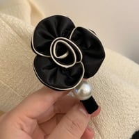 Image 6 of Fabric Rose Hair Tie or Hair Clip