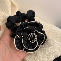 Image 4 of Fabric Rose Hair Tie or Hair Clip