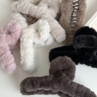 Image 1 of Fuzzy Claw Hair Clip