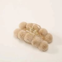 Image 2 of Faux Fur Ball Claw Clip