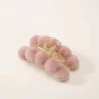 Image 3 of Faux Fur Ball Claw Clip