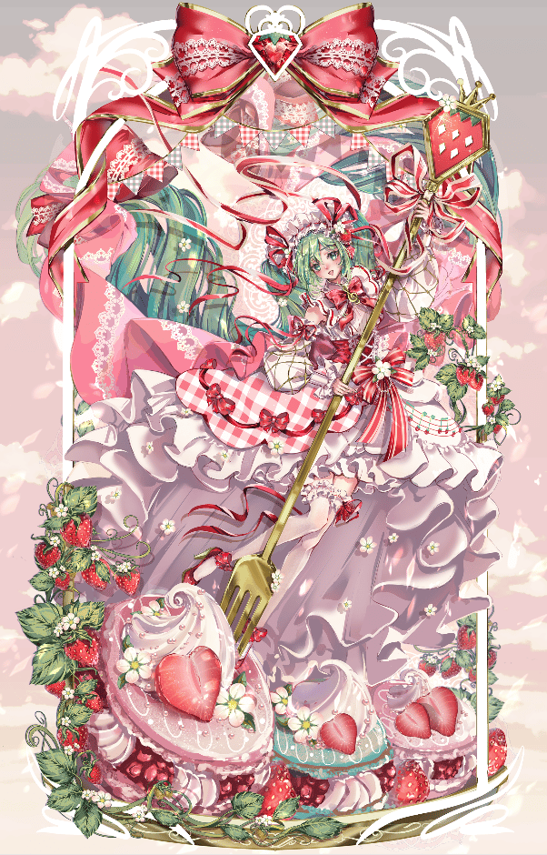 Strawberry Pop Star Gold Foil Print