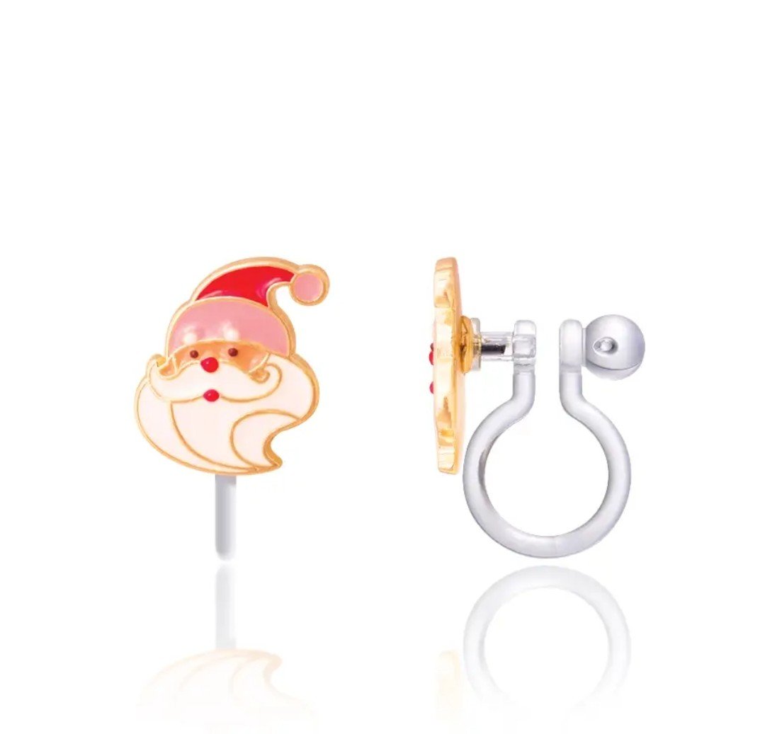 Image of Holly Jolly Santa Clip On Earrings 