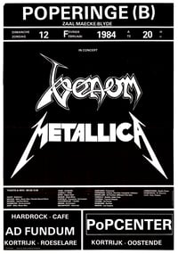 VENOM - METALLICA 1984 REPLICA POSTER. 