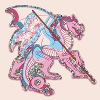 Image of Trans Pride Dragon Glitter Sticker