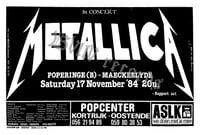 METALLICA Poperinge (BE) 1984