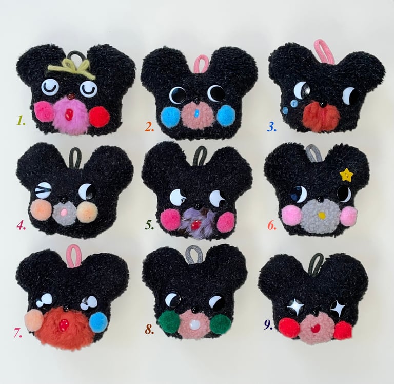  ʕ0.0ʔ black bear keychainʕ ꆤ ᴥ ꆤʔ