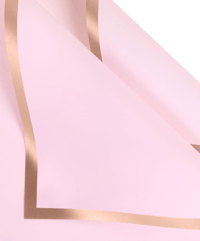 Pink Floral paper with Rosegold Outline