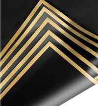 Black with Light Gold Outline Floral Paper 