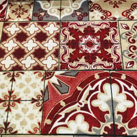 Image 1 of Hule Loneta Resinada - Azulejos Rojos - 6€/m